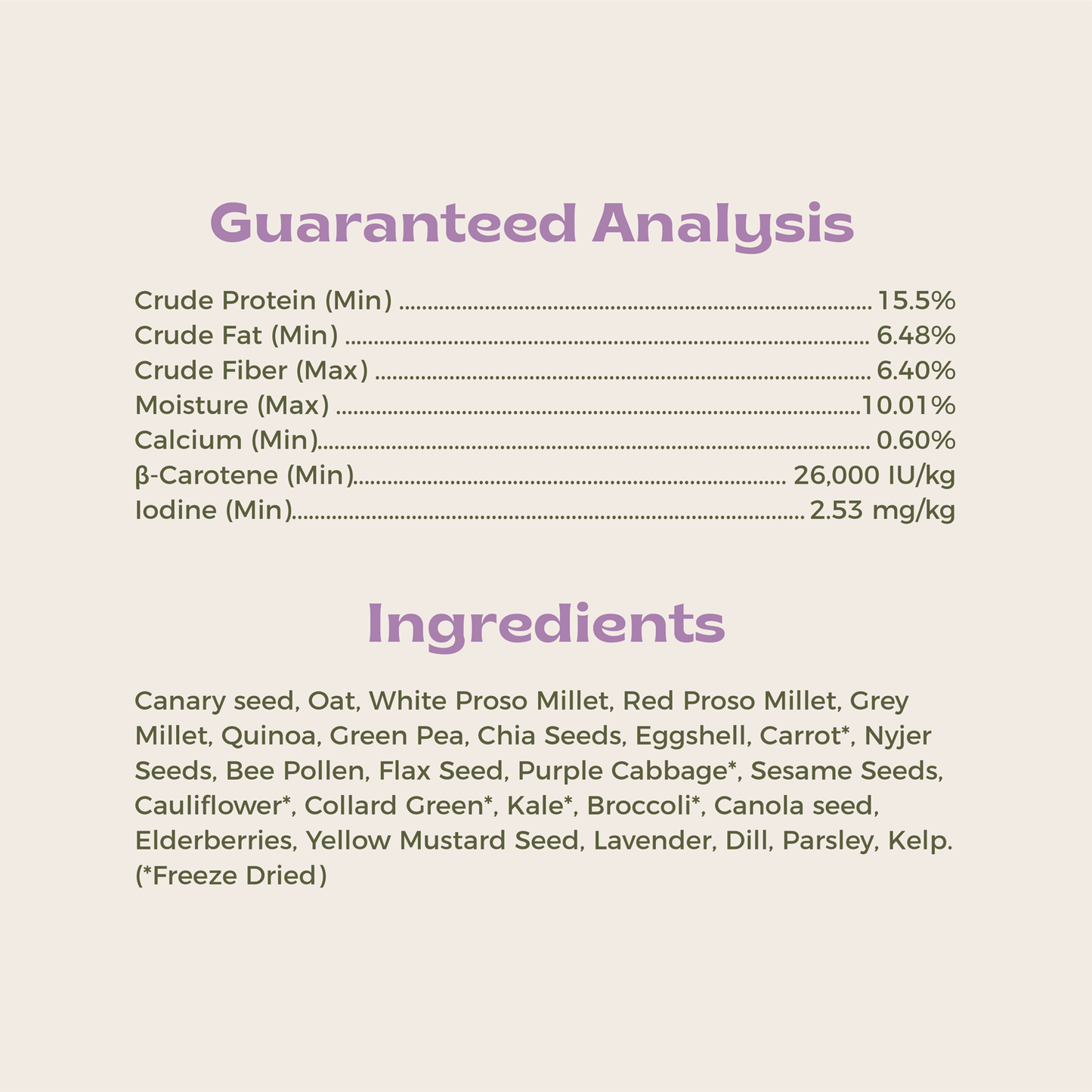 Freeze Dried Chop & Seeds (Test)